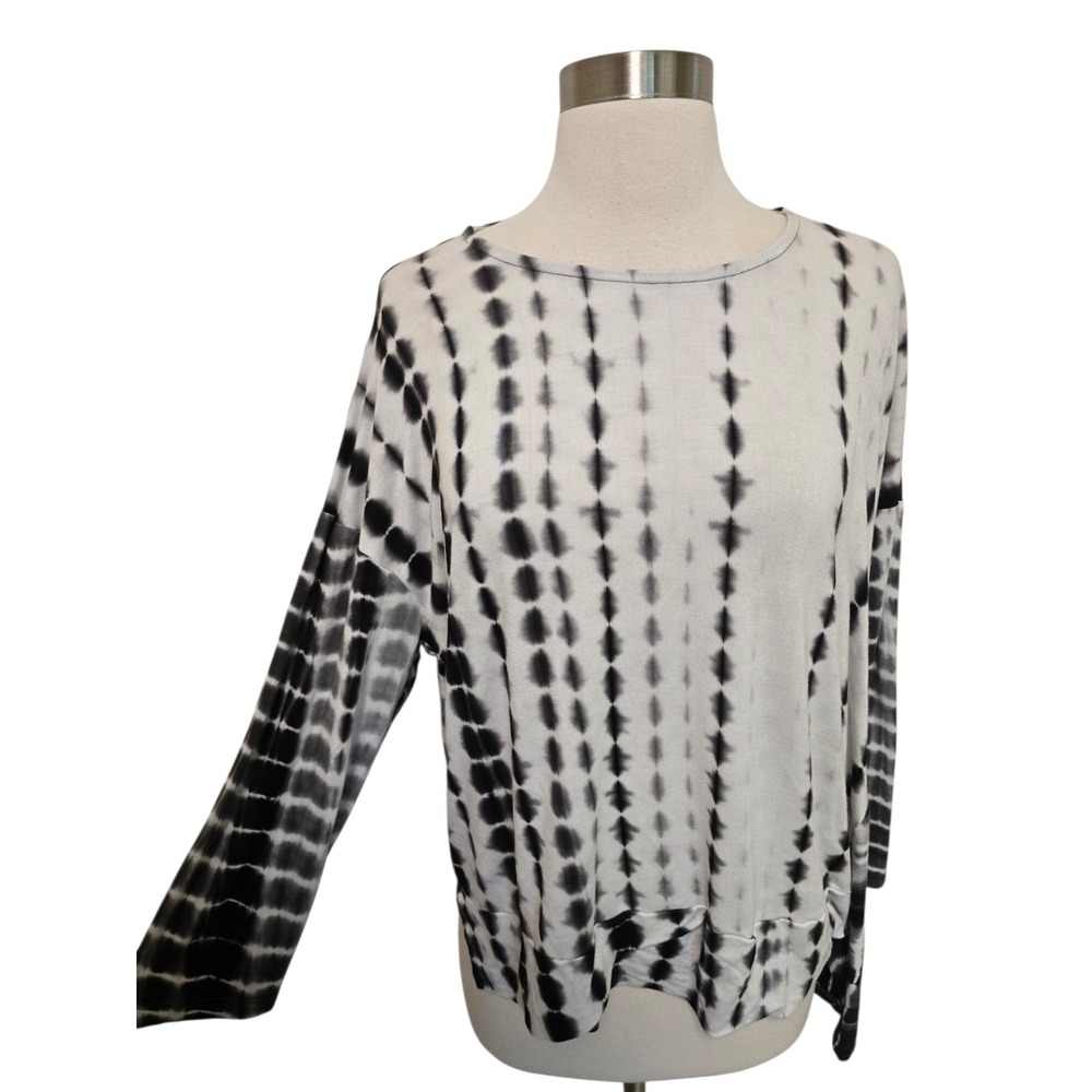 Alembika Womens Flowy Top Size Small T Shirt White Black